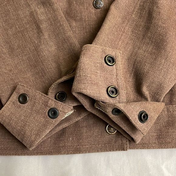 VINTAGE 1960s women's brown jacket with hand beaded golden eagle design size 8 - Picture 10 of 16